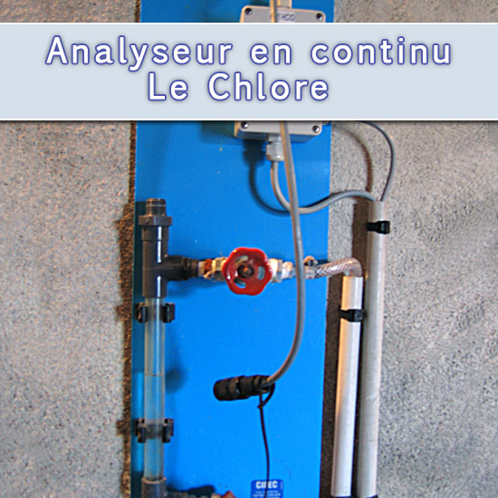 Analyse en continu du chlore dans de l'eau